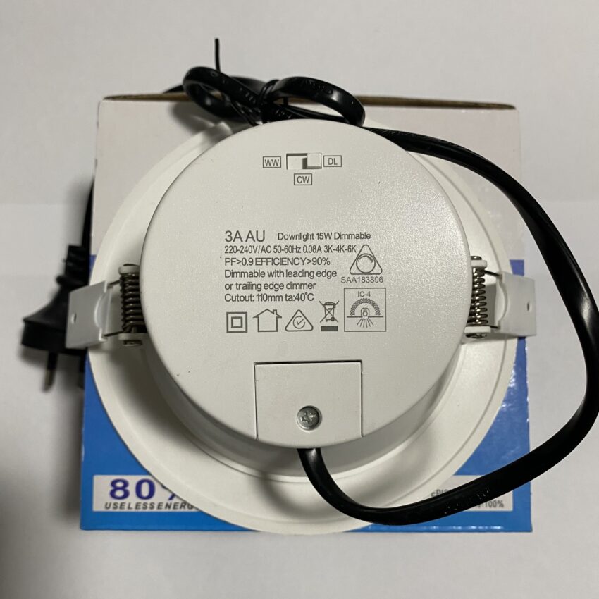 3A AU 15W Tri Colour CCT LED Dimmable Downlight - Image 2