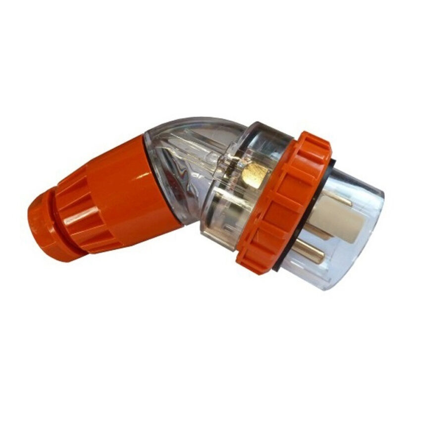 3A AU 5 Round Pin 3 Phase 20A Angled Industrial Plug Top 500V