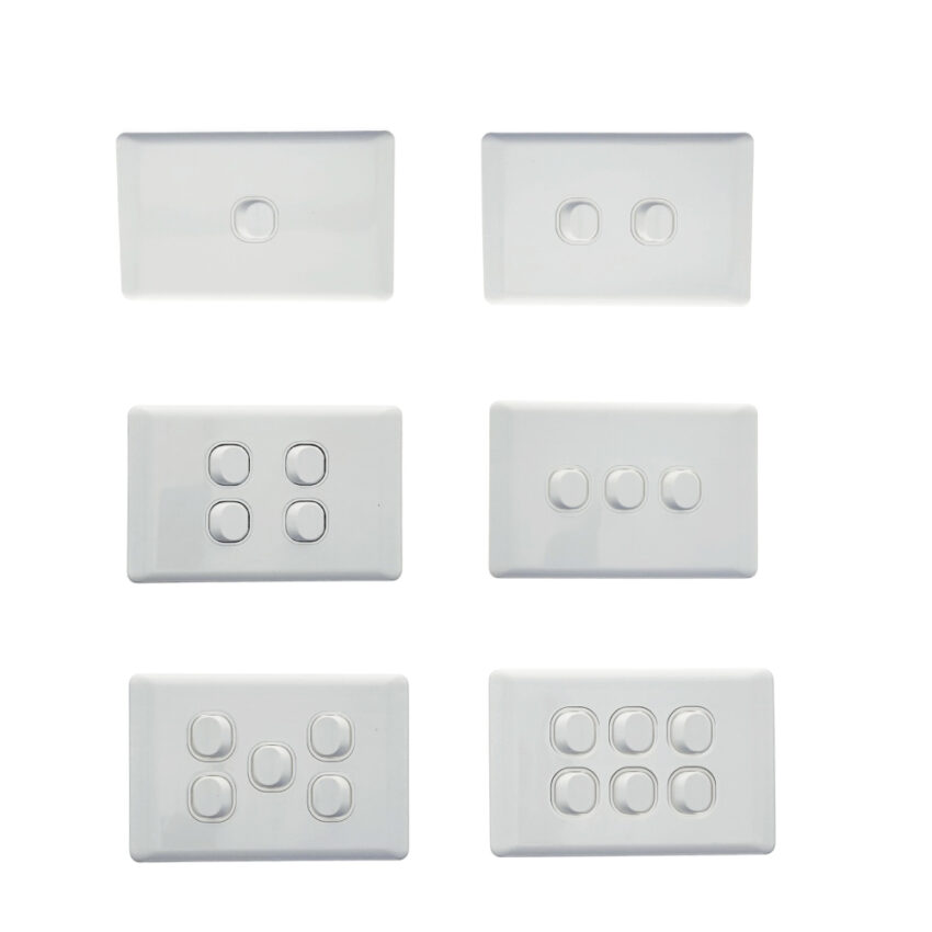 G.E.P 1 2 3 4 5 6 Gang Wall Switch SAA – Standard – Classic – Single – Double - Triple