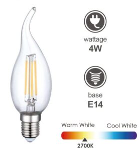 LV Luce LED 4W Filament E14 C35T - Image 3