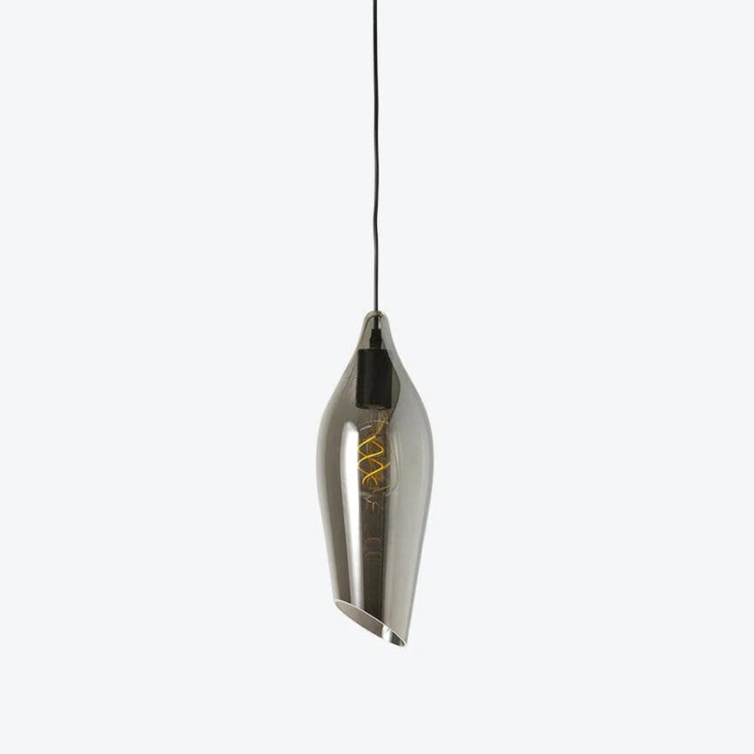 LV Luce Tulip Angled Cut Glass Pendant - Smoke Glass